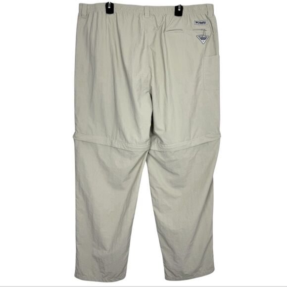 Columbia Mens XXL Convertible Pants Beige Outdoor Hiking PFG Omni-Shade 41x32 - Picture 2 of 9